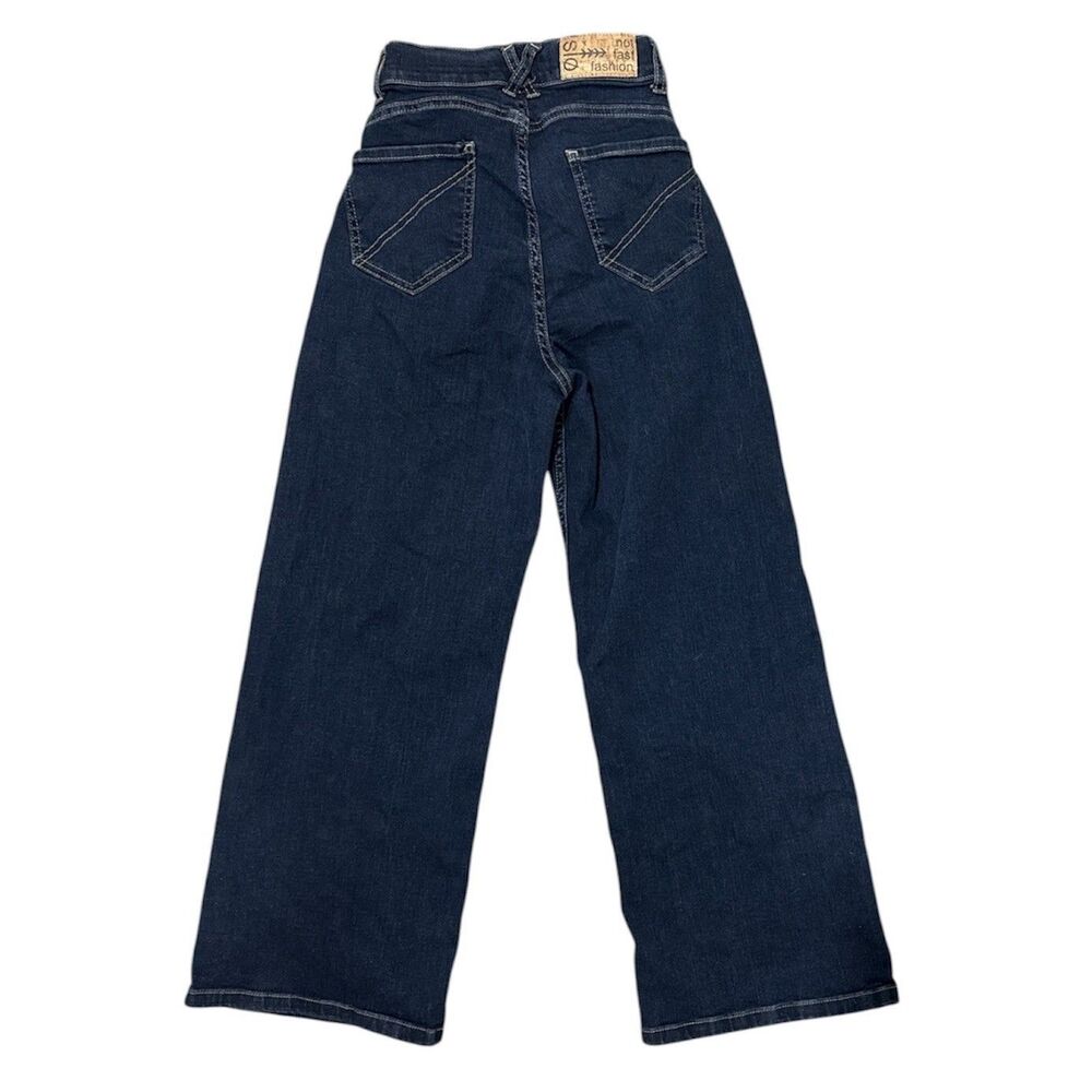 Slo Not Fast 90s Straight High Jeans Dark Wash Wide Leg Denim 00 Eco Friendly View 2